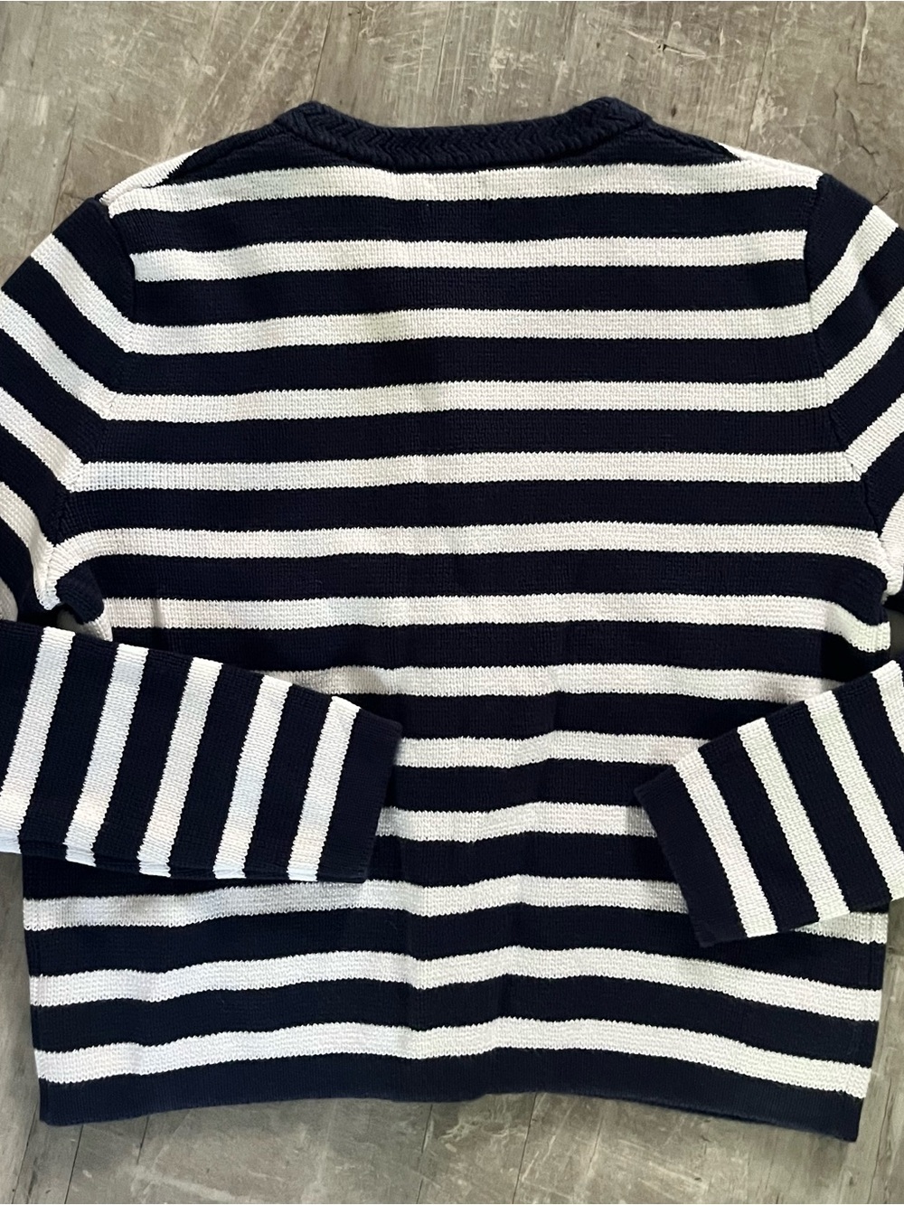 J. Crew Navy and White Striped Button-Front Cardigan Sz XS NWT - Picture 6 of 6
